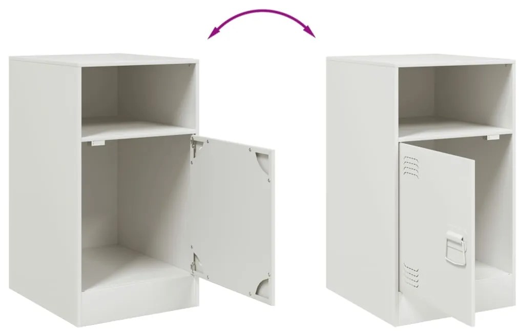 Mesas de cabeceira 2 pcs 34,5x39x62 cm aço branco