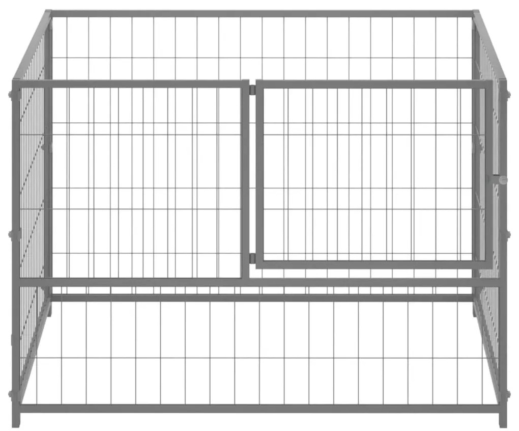 Canil para cães 100x100x70 cm aço prateado