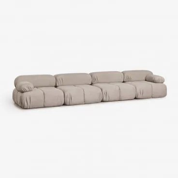 Sofá Modular De 4 Peças Em Bouclé Embalado A Vácuo Kendall Bouclé Castanho Chocolate - Sklum