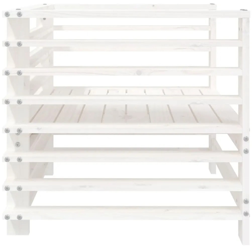 Cadeiras de jardim 2 pcs madeira de pinho maciça branco