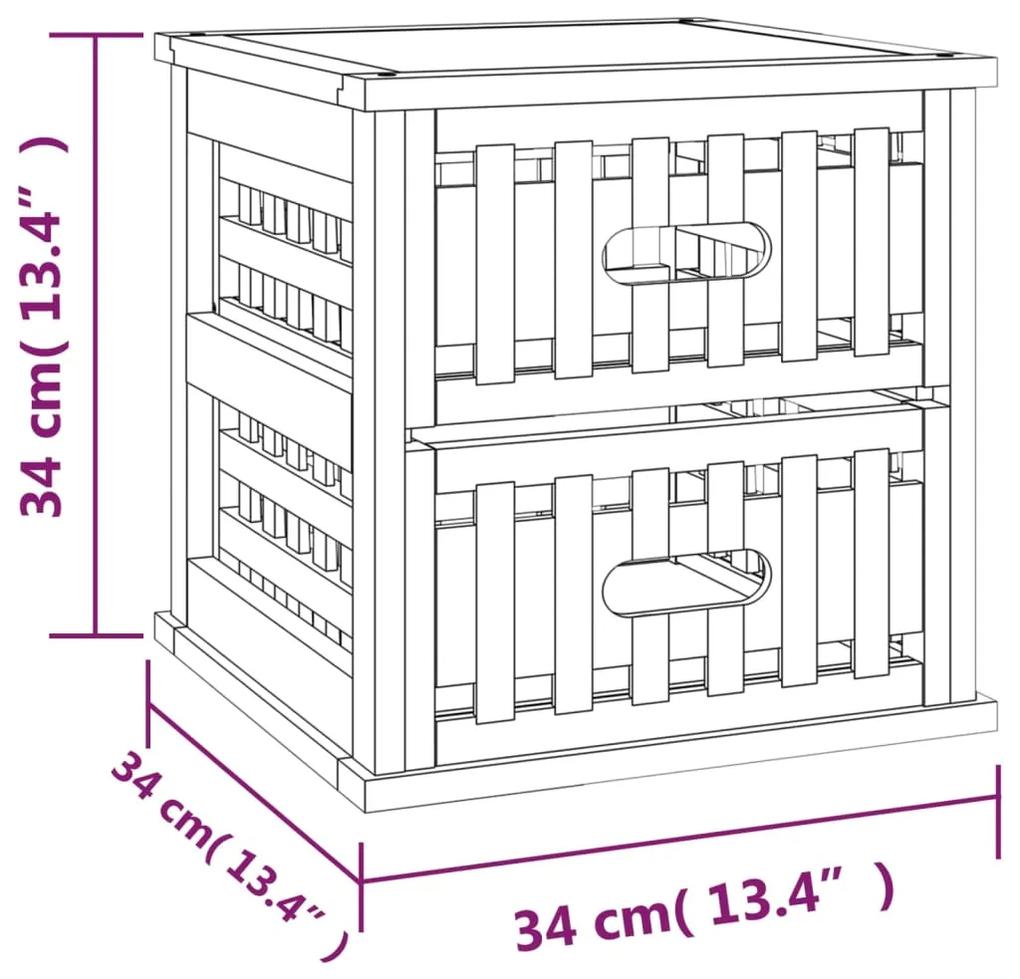 Mesa de cabeceira 34x34x34 cm madeira de nogueira maciça