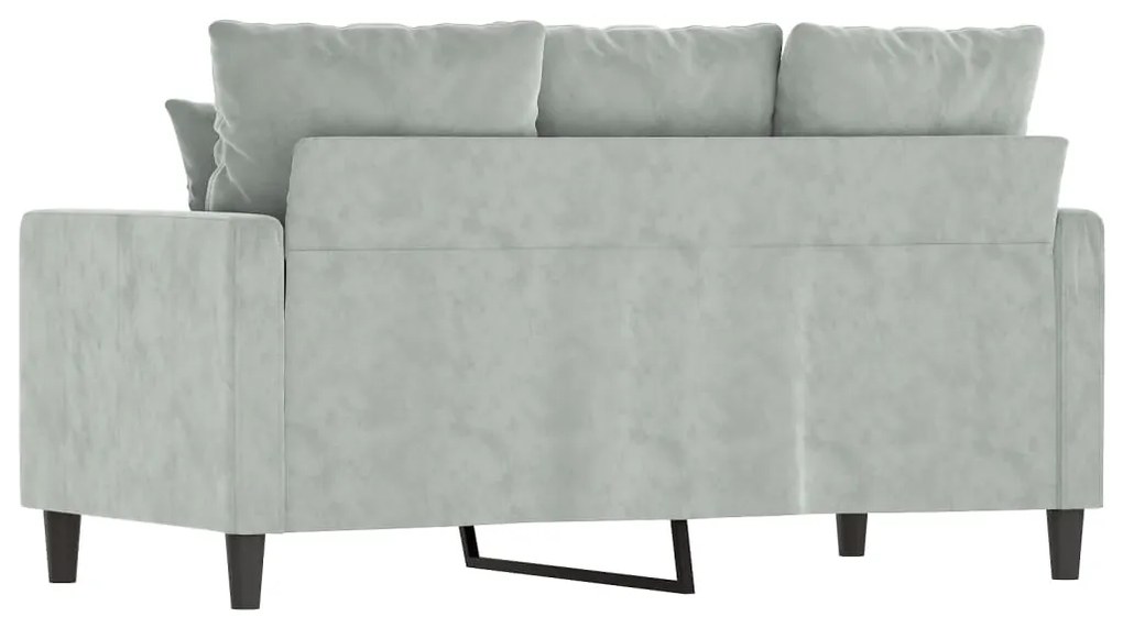 Sofá de 2 lugares 120 cm veludo cinzento-claro