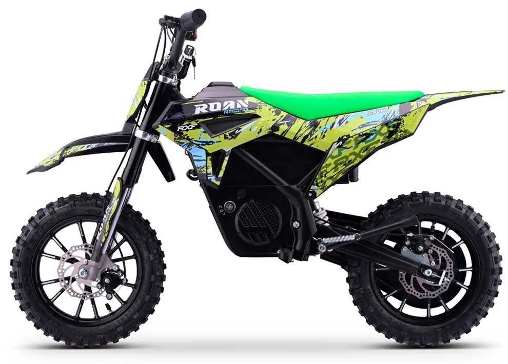 Mini moto elétrica para crianças 550W ROAN RXF até 25 km/h Com Limitador (24V-12AH) 10/10 Verde