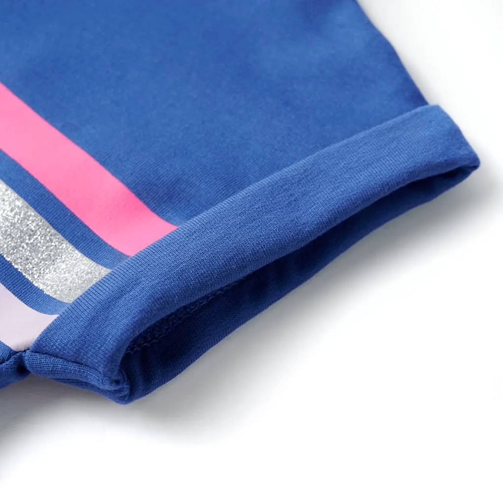 Vestido de criança com cordão azul-cobalto 92