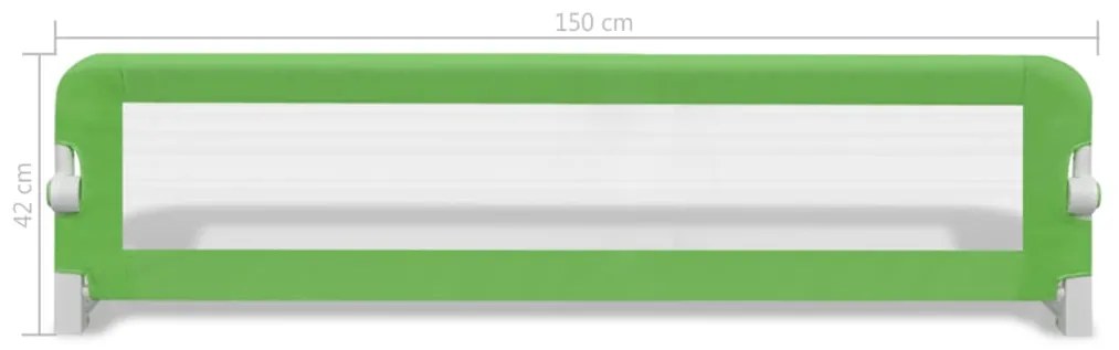 Barra de segurança para cama de criança 2 pcs 150x42 cm verde