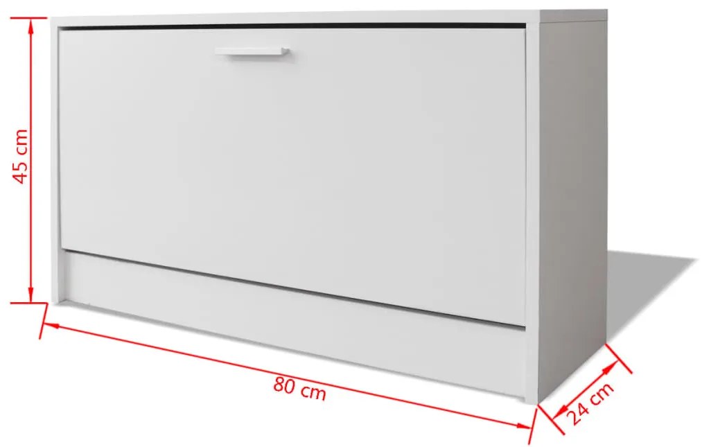 Banco sapateira 80x24x45 cm branco