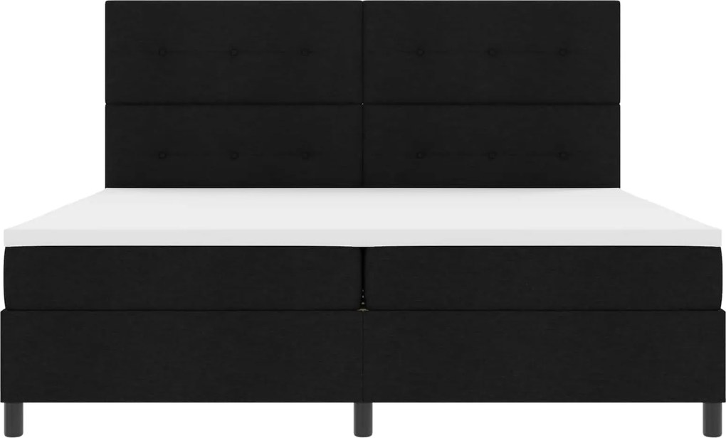 vidaXL Cama Box com colchão com led Preto 200 x 200 cm tecido