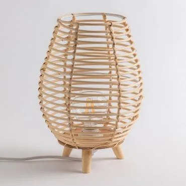 Lâmpada De Mesa Para Exterior Em Bambu Andry Natural - Sklum