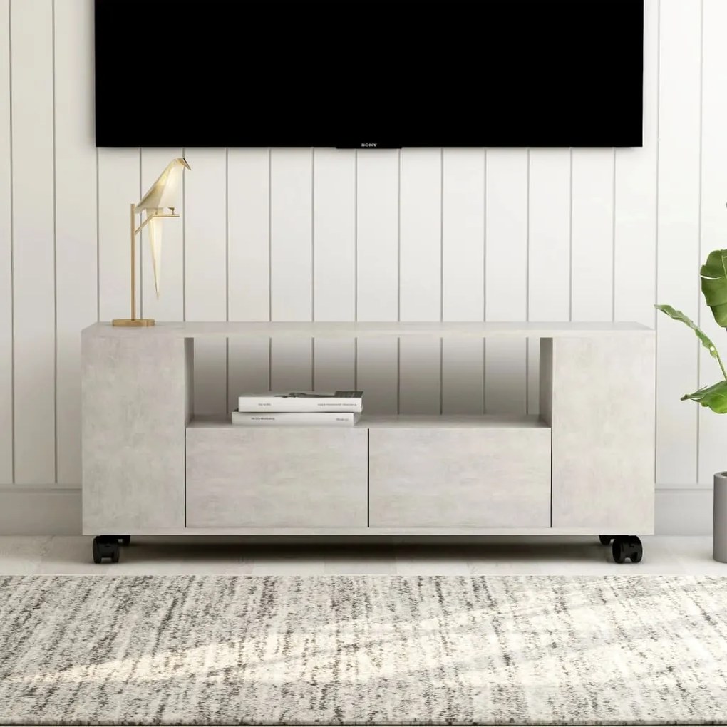 vidaXL Móvel de TV 120x35x48 cm derivados de madeira cinzento cimento