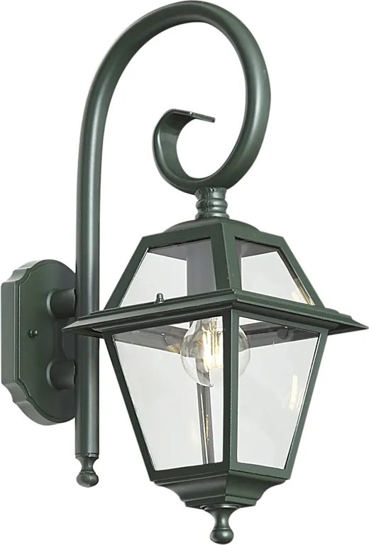 Lanterna de parede exterior clássica verde escura IP44 - Berta