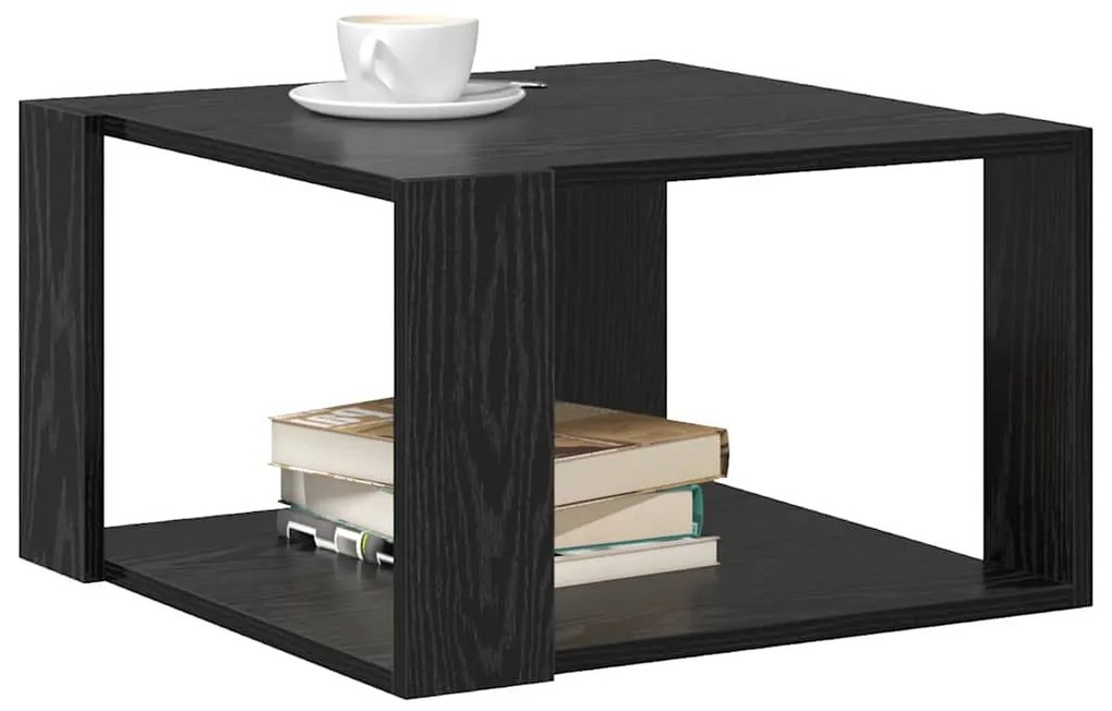Mesa de Café Carvalho Preto 51,5x51,5x30 cm Madeira de Engenharia