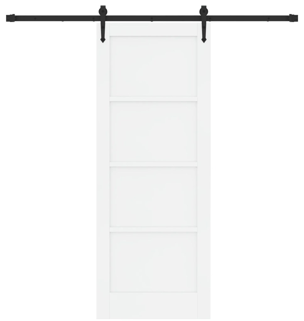 Porta de Correr vidaXL com Kit de Ferragem Branca 78x202 cm Madeira Só