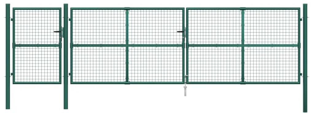 Portão de rede para jardim 500x175 cm aço galvanizado verde