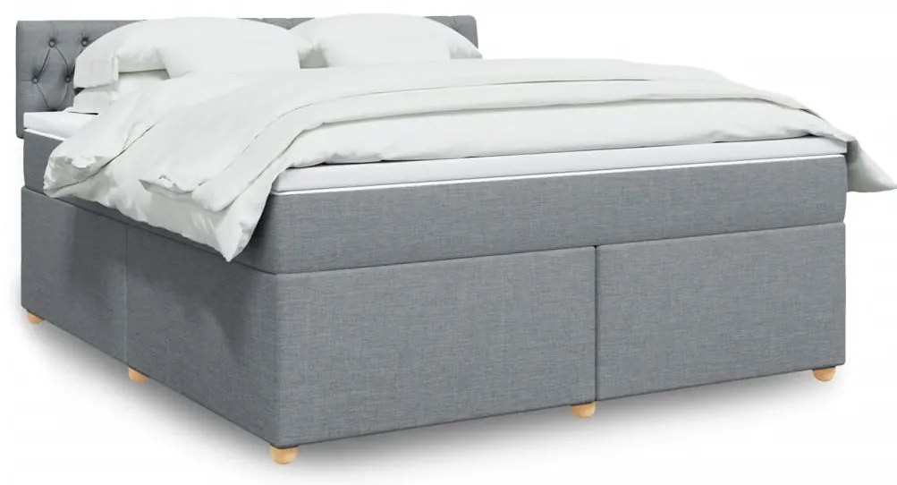 vidaXL Cama com molas/colchão 180x200 cm tecido cinzento-claro