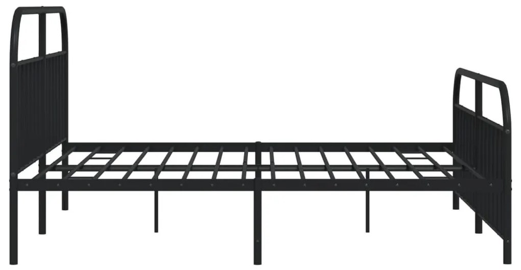 Estrutura de cama com cabeceira e pés 200x200 cm metal preto
