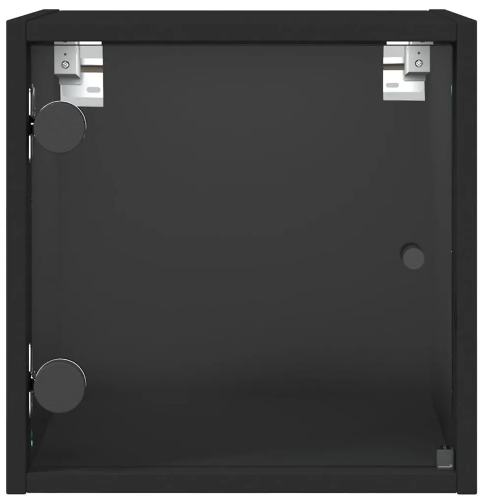 Mesa de cabeceira c/ porta de vidro 35x37x35 cm preto