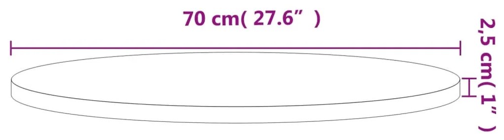 Tampo de mesa redondo Ø70x2,5 cm madeira de faia maciça