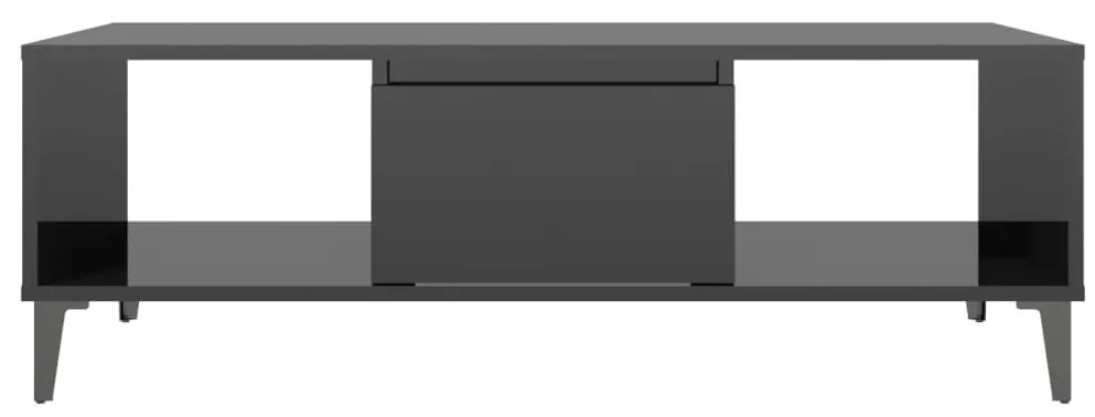 Mesa de centro derivados de madeira preto brilhante
