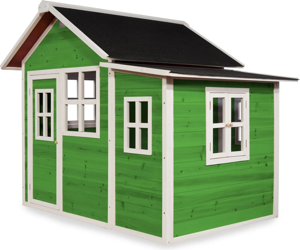 Casa de brincar infantil exterior para crianças Loft 150 em madeira - Verde