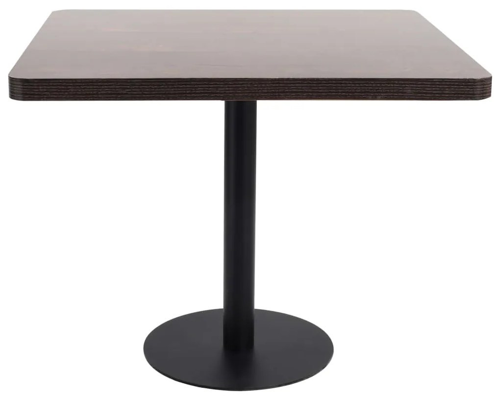 Mesa bistrô 80x80 cm MDF castanho-escuro