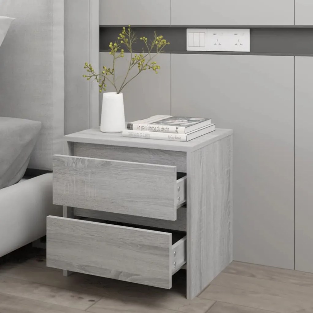 Mesa de cabeceira 45x34,5x44,5 cm aglomerado sonoma cinzento