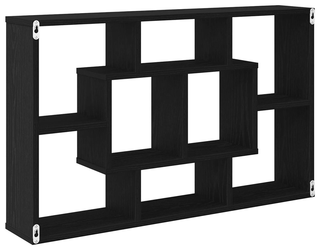 Prateleira de Parede vidaXL - Carvalho Preto, 85 x 16 x 52,5 cm, Feita