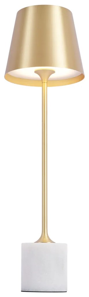 Candeeiro de mesa moderno dourado 37cm incl. LED regulável IP54 recarregável - Topi Moderno