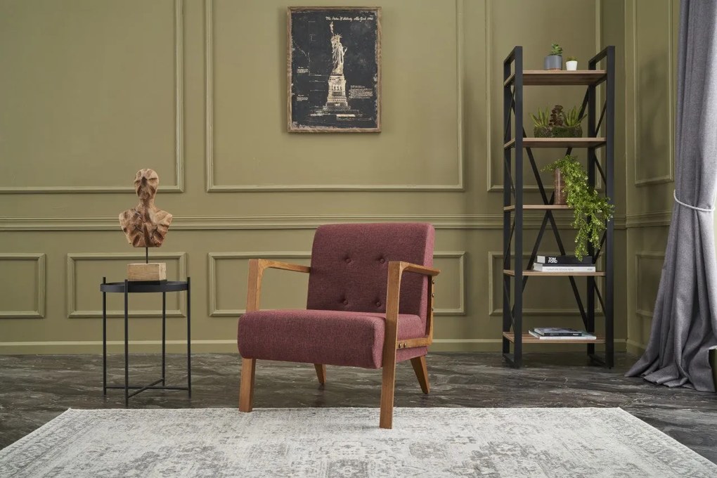 Cadeira Wing Kemer – Vermelho Claret – 69x80x83 cm