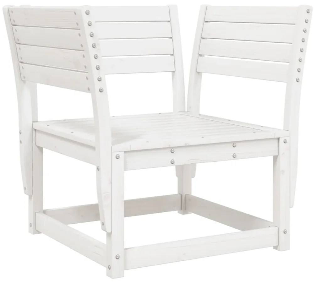 8 pcs conjunto lounge de jardim pinho maciço branco
