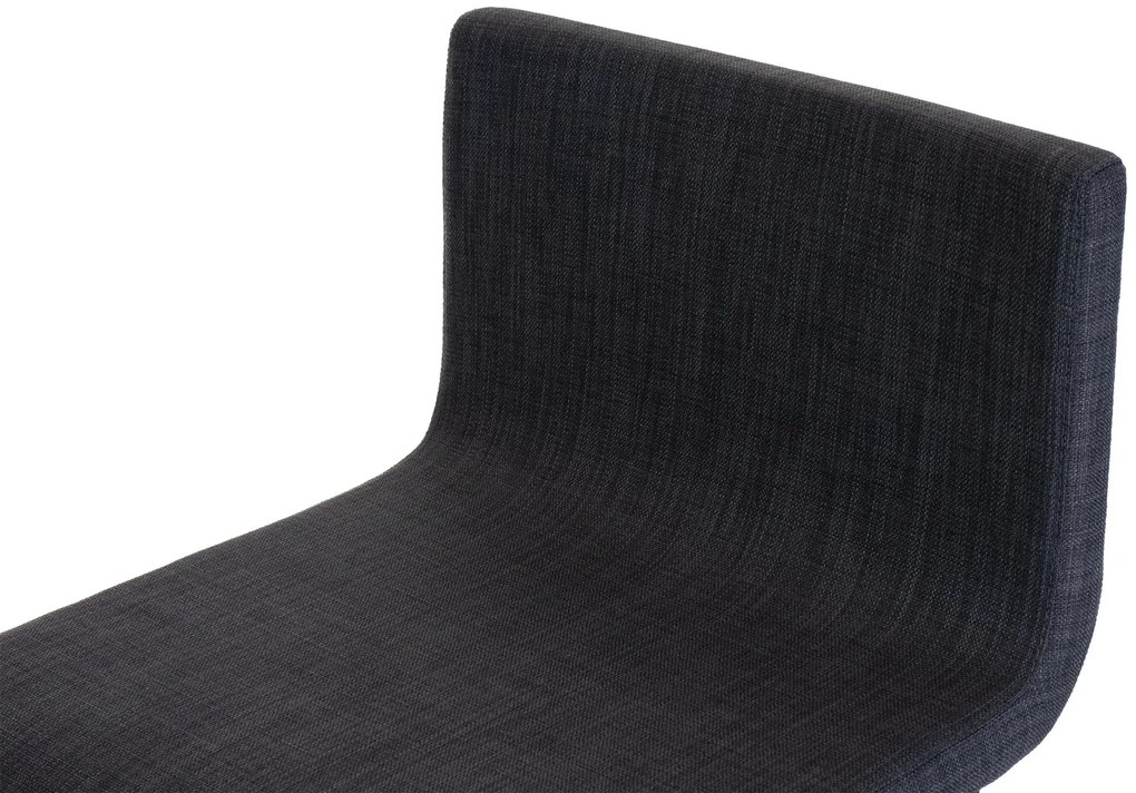 Banco de bar Limon em tecido e com estrutura preta 41 x 80-103 x 46 cm Cinzento escuro