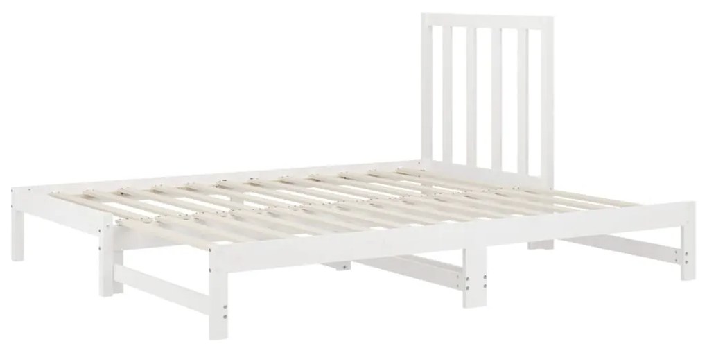 Estrutura sofá-cama de puxar 2x(90x190) cm pinho maciço branco