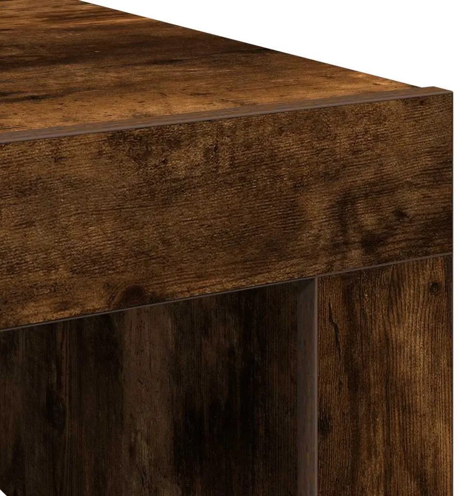 Mesa de centro 100x100x35 cm derivados madeira carvalho fumado