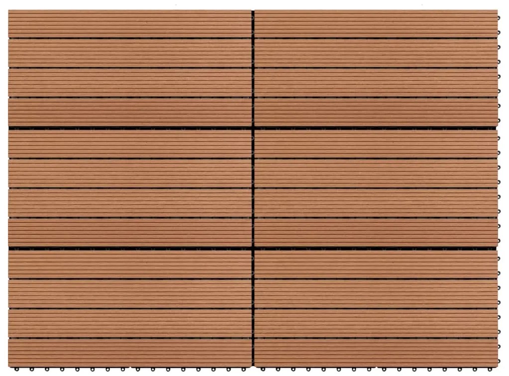 Ladrilhos 60x30 cm 6 pcs 1m² WPC castanho
