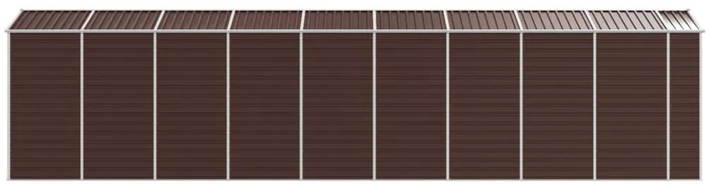 Abrigo de jardim 191x810x198 cm aço galvanizado castanho