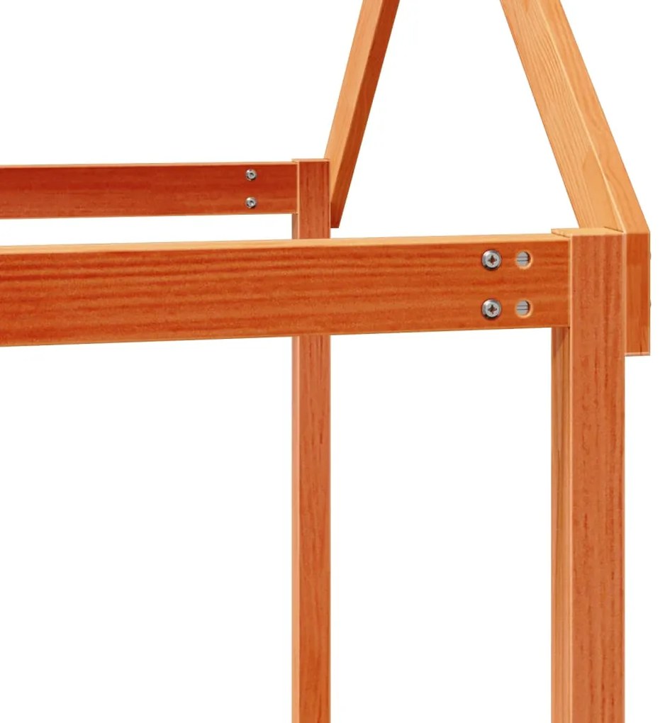 Beliche com telhado 75x190 cm madeira pinho maciça castanho-mel