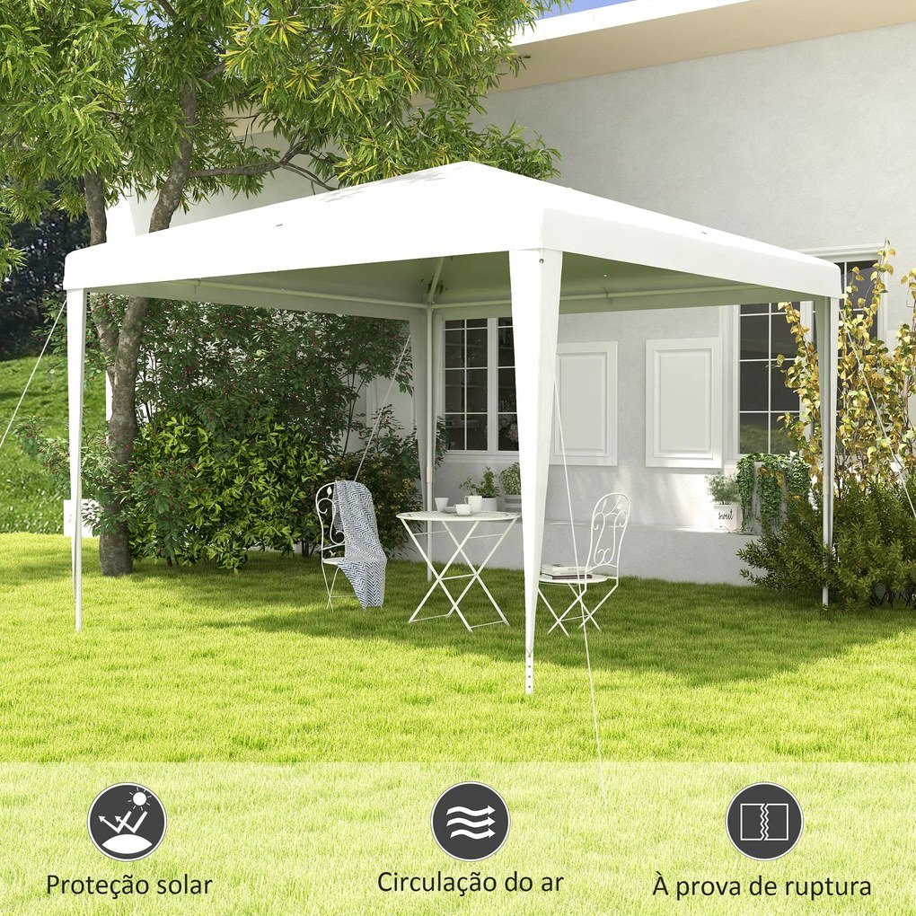 Tenda de Jardim Desmontável 293x293 cm Tenda para Exteriores com 4 Ori
