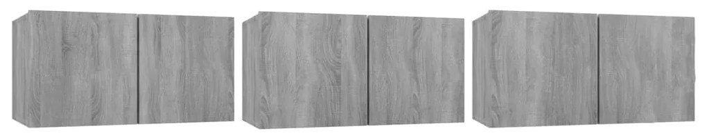 Conjunto móveis de TV 5 pcs madeira processada sonoma cinza