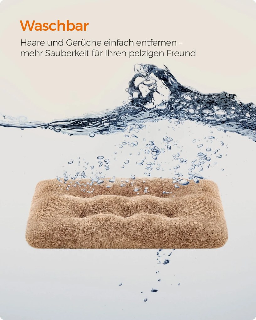 Cama para cães com enchimento macio 122 x 74 cm Castanho