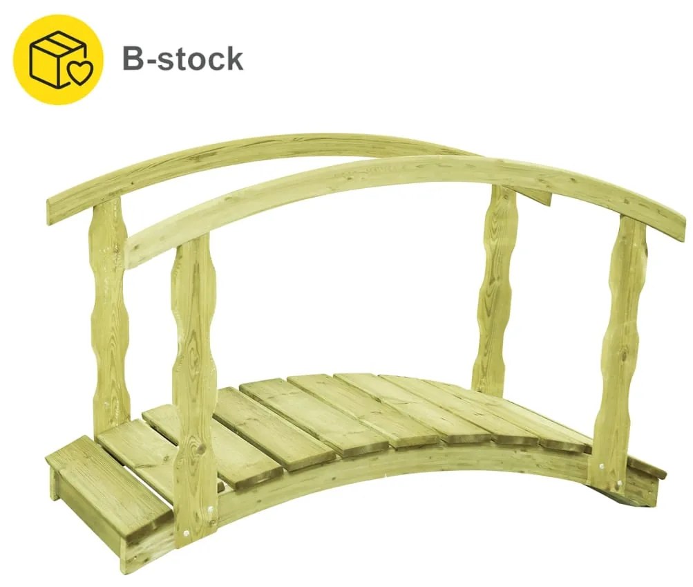 180175 vidaXL Ponte de jardim c/ defeito 170x74x105cm pinho impregnado maciço