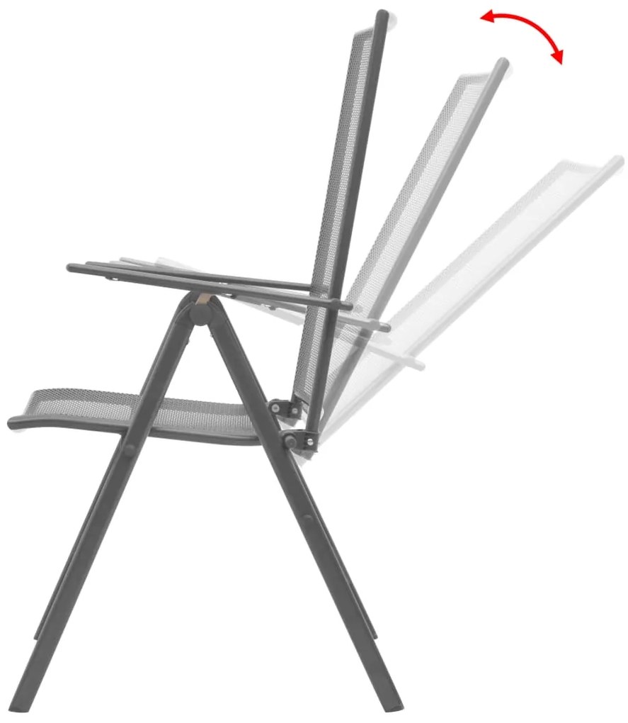 Cadeiras de jardim empilháveis 2 pcs aço cinzento