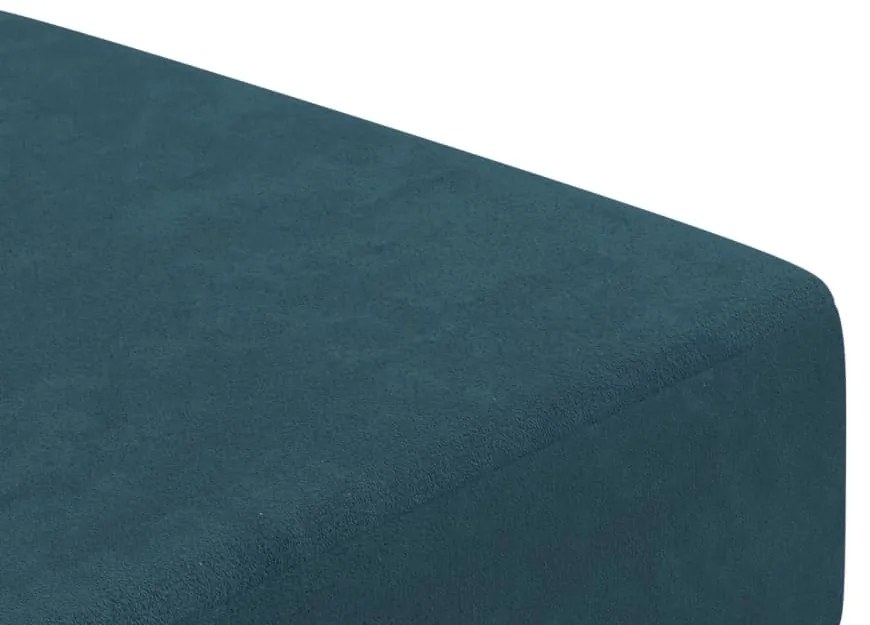 Sofá-cama de 2 lugares veludo azul
