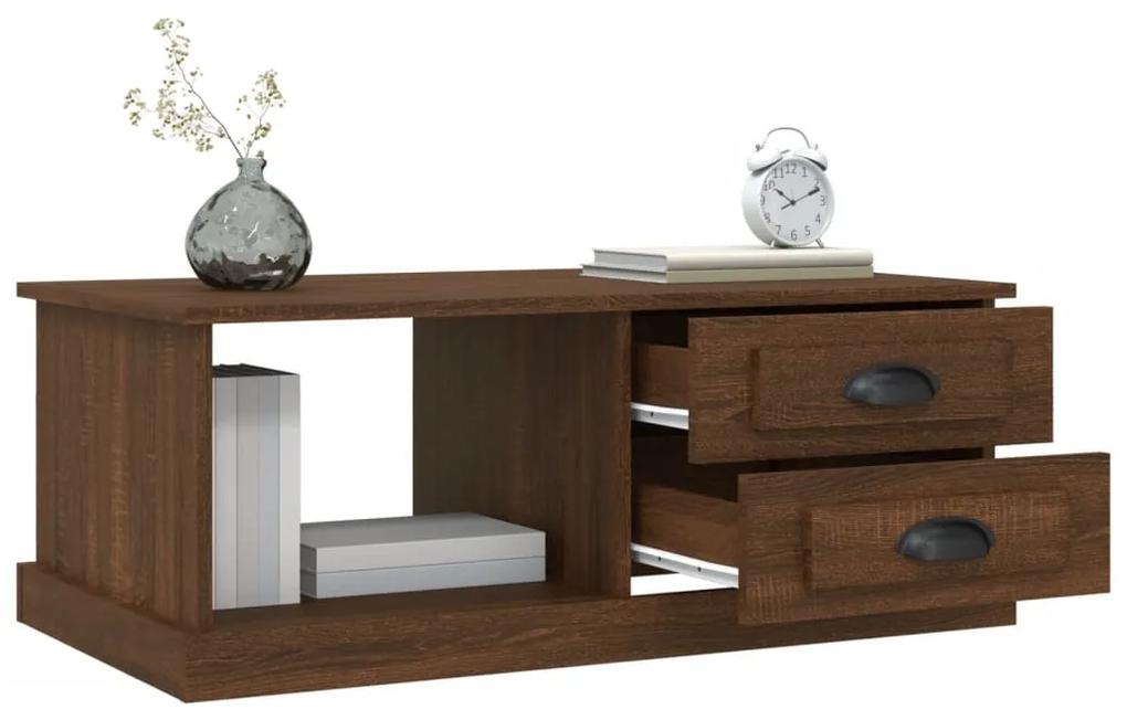 Mesa de centro 90x50x35 cm derivados madeira carvalho castanho