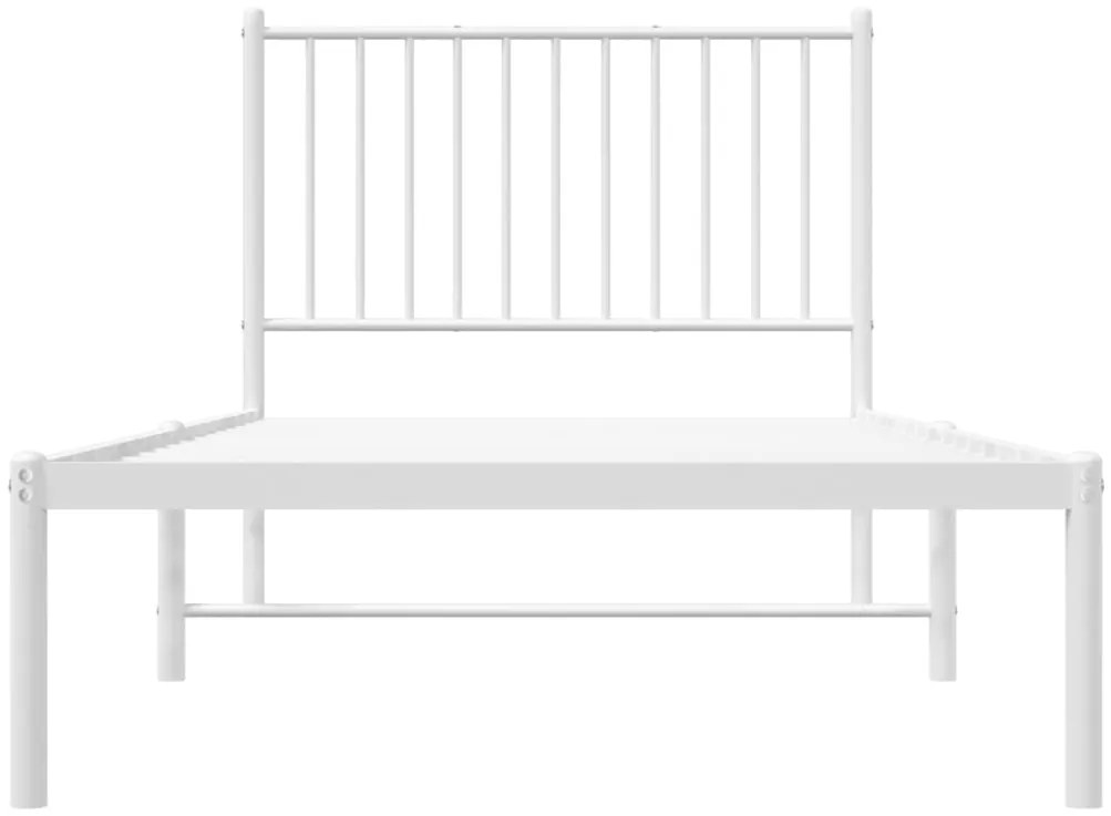 Estrutura de cama com cabeceira 90x200 cm metal branco