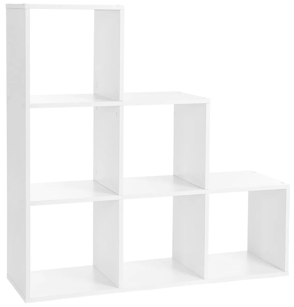 Prateleira para escada VASAGLE, estante com 6 cubos, divisória de ambiente, prateleira em cubo, independente, para escritório, sala de estar, quarto, branca LBC63WT