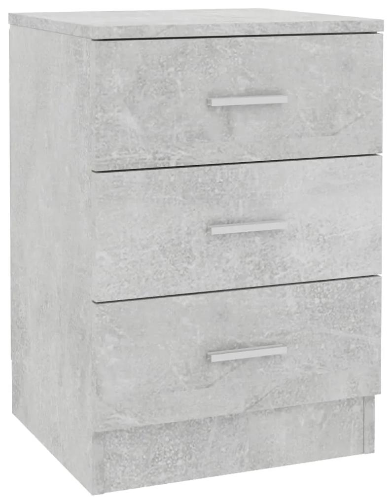 Mesa de cabeceira 38x35x56 cm contraplacado cinzento cimento