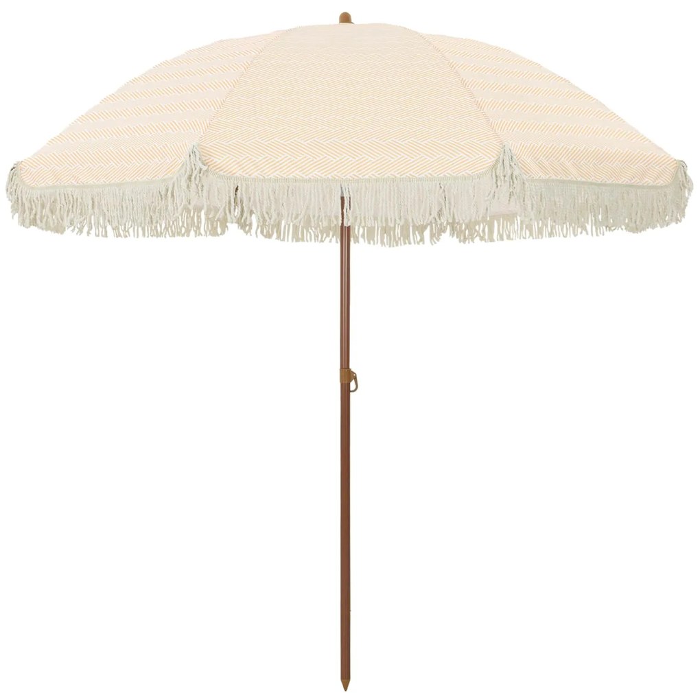 vidaXL Parasol de Praia Amarelo e Branco 205 x 205 x 210 cm