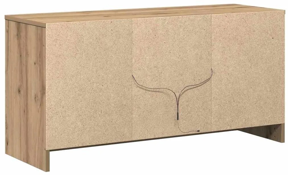 Gabinete de TV com Luzes LED em Carvalho Artesanal, 100x34x50 cm, Feit