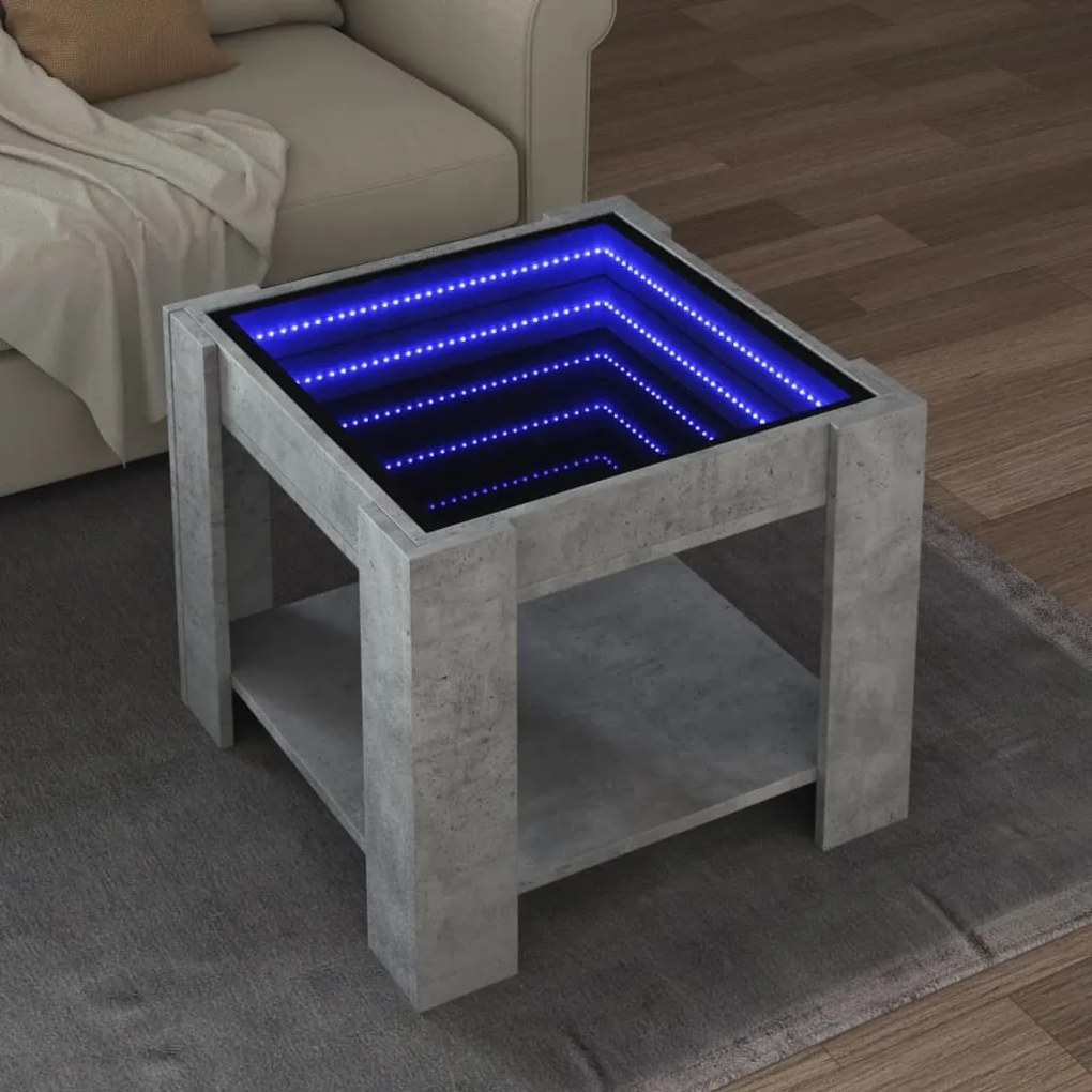 Mesa de centro c/ LEDs 53x53x45 derivados de madeira