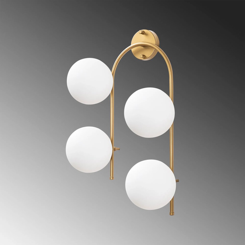Aplique de Parede Jewel – Dourado Brilhante – 40 x 26 cm
