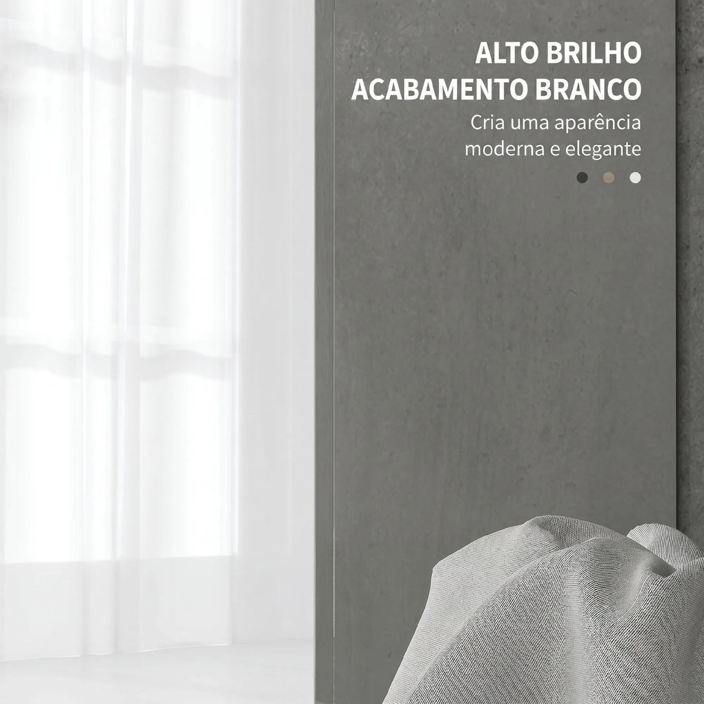 Móvel de Lavatório (NÃO INCLUIDO) com 2 Portas e Prateleira Ajustável para Lavatório com ou sem Pedestal 60x34x70 cm Branco Brilhante